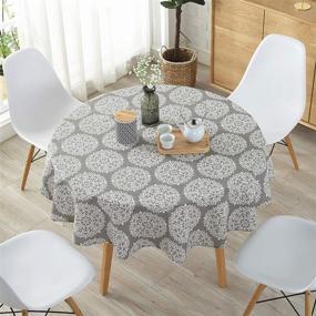 img 3 attached to 🌟 Dust-Proof ColorBird Tablecloth: Elegant Medallion Design for Sparkling Tabletops