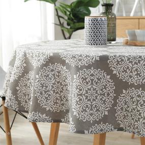 img 4 attached to 🌟 Dust-Proof ColorBird Tablecloth: Elegant Medallion Design for Sparkling Tabletops