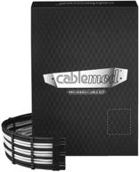 комплект кабелей cablemod c-series pro modflex sleeved для блоков питания corsair rm black label/rmi/rmx (чёрный + белый) логотип