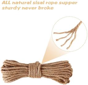 img 3 attached to ASENKU Cat Natural Sisal Rope: Premium Replacement for Cat Scratching Posts, Hemp 🐱 Rope for Repair and DIY Scratcher - Perfect Flexible Scratching Pad and Toy for Cats