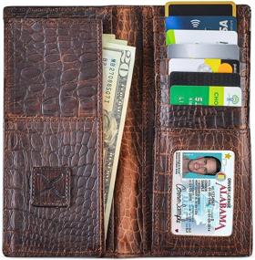 img 3 attached to 🐊 Alligator Embossed Leather Wallet with a Twisted Design