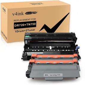 img 4 attached to 🖨️ High-Quality V4INK Compatible Toner Cartridge and Drum Set for Brother Printers – TN750 DR720 (1 Drum + 2 Toners)