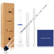 🍸 accurate circrane alcohol hydrometer & glass test jar kit: 0-200 proof & tralle, ideal for testing liquor & distilling moonshine - complete alcoholmeter set logo