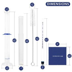 img 3 attached to 🍸 Accurate Circrane Alcohol Hydrometer & Glass Test Jar Kit: 0-200 Proof & Tralle, Ideal for Testing Liquor & Distilling Moonshine - Complete Alcoholmeter Set