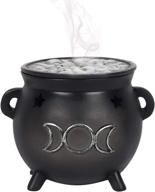 🌙 triple moon cauldron incense holder with earth-friendly green tree design logo