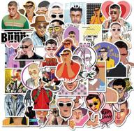 🐰 50pcs bad bunny pop singer variety stickers | vinyl waterproof decals for cars, motorcycles, bicycles, luggage | graffiti patches, skateboard stickers | ideal for teens logo