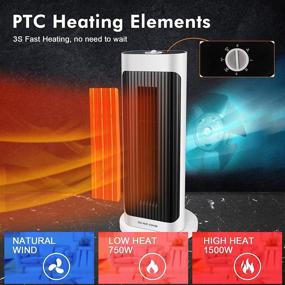 img 3 attached to 🔥 Efficient Indoor Space Heater: 1s Fast Heating, 1500W PTC, Thermostat, 70° Oscillation, 6 Modes, Tip-over & Overheat Protection