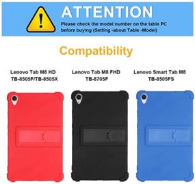 img 1 attached to HminSen Case For Lenovo Tab M8 FHD TB-8705F TB-8705N Kids Friendly Soft Silicone Adjustable Stand Cover For Lenovo Tab M8 TB-8505F TB-8505X TB-8505I Tablet Cases (Orange)