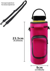 img 3 attached to Orchidtent 40oz Neoprene Water Bottle Carrier Bag Pouch Cover with Adjustable Shoulder Strap - Insulated Holder for Hydro Flask Bottles (Stainless Steel, Glass, or Plastic)