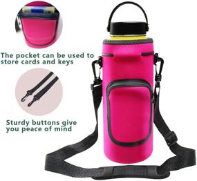 img 2 attached to Orchidtent 40oz Neoprene Water Bottle Carrier Bag Pouch Cover with Adjustable Shoulder Strap - Insulated Holder for Hydro Flask Bottles (Stainless Steel, Glass, or Plastic)