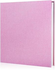 img 4 attached to 📷 Minlna Linen Art Photo Album Scrapbook with Protective Film - Preserve Your Memories Forever | 40 Pages, 11"×11" | Holds 120 Photos | Ideal Gift Choice (Pink)