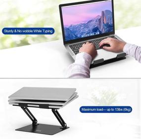 img 1 attached to 🖥️ Besign LS10 Aluminum Laptop Stand - Adjustable Ergonomic notebook Riser Holder for Air, Pro, Dell, HP, Lenovo and more 10-15.6" Laptops - Black