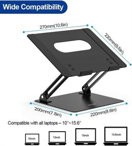 img 3 attached to 🖥️ Besign LS10 Aluminum Laptop Stand - Adjustable Ergonomic notebook Riser Holder for Air, Pro, Dell, HP, Lenovo and more 10-15.6" Laptops - Black