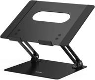 🖥️ besign ls10 aluminum laptop stand - adjustable ergonomic notebook riser holder for air, pro, dell, hp, lenovo and more 10-15.6" laptops - black logo