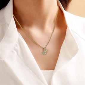 img 3 attached to 🦋 Dainty 14k Gold Plated Cubic Zirconia Butterfly Necklaces for Women and Girls - Christmas & Thanksgiving Day Gifts with Adjustable 16'' + 4'' Chain - BZEBI Pendant Jewelry