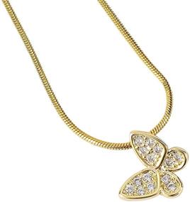 img 1 attached to 🦋 Dainty 14k Gold Plated Cubic Zirconia Butterfly Necklaces for Women and Girls - Christmas & Thanksgiving Day Gifts with Adjustable 16'' + 4'' Chain - BZEBI Pendant Jewelry