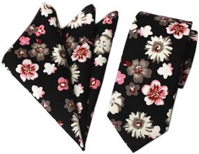 img 2 attached to Stylish Skinny Matching Handkerchief Printed Neckties: Must-Have Men's Accessories for Ties, Cummerbunds & Pocket Squares