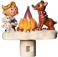 🦌 roman rudolph and elf friend flickering night light - 4.5 inch polyresin swivel plug - enhanced for seo логотип