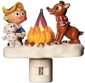 img 1 attached to 🦌 Roman Rudolph and Elf Friend Flickering Night Light - 4.5 Inch Polyresin Swivel Plug - Enhanced for SEO