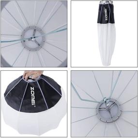 img 3 attached to 📸 ZOMEI 26'' Lantern Quick Collapsible Softbox Diffuser with Bowens Mount and 9.2 ft/2.8 m Extendable Light Stand: Ideal for Studio Portraits, Video Shooting, and Live Streaming (Light not Included)