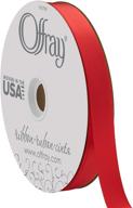 🎀 100 yards of red 7/8" wide double face satin ribbon by berwick offray logo