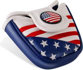 img 2 attached to 🦅 Magnetic Mallet Headcover: USA Star Stripes Eagle Flag Design for All Golf Putters