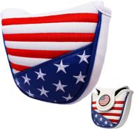 🦅 magnetic mallet headcover: usa star stripes eagle flag design for all golf putters логотип