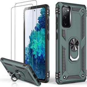 img 4 attached to 📱 LUMARKE Samsung S20 FE Case with Screen Protector – Military Grade Heavy Duty Cover, 16ft Drop Tested, Magnetic Kickstand, Car Mount Compatible – Protective Phone Case for Samsung Galaxy S20 FE (Pine Green)