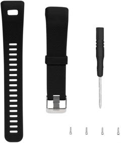 img 3 attached to 🎽 Silicone Replacement Band for Garmin Vivosmart HR Plus Smart Watch (Excludes Garmin Vivosmart HR)