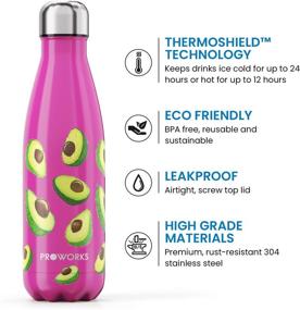 img 3 attached to 🧴 Proworks Stainless Steel Water Bottle - BPA Free &amp; Vacuum Insulated | 12 Hours Hot &amp; 24 Hours Cold | Metal Sports Flask Ideal for Work, Gym, Travel - Available in 350ml, 500ml, 750ml, 1 Litre