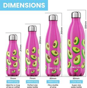 img 2 attached to 🧴 Proworks Stainless Steel Water Bottle - BPA Free &amp; Vacuum Insulated | 12 Hours Hot &amp; 24 Hours Cold | Metal Sports Flask Ideal for Work, Gym, Travel - Available in 350ml, 500ml, 750ml, 1 Litre