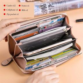 img 1 attached to Wallet For Women Wristlet Large Cell Phone Wallet Case Pocket Long Card Holder Coin Purse Bifold RFID Blocking Zipper Clutch Handbag Leather Travel Evening Bag Gifts For Girls Ladies (Red 01)