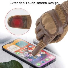 img 1 attached to 🧤 Full Finger Touch Screen Gloves for Outdoor Sports: Motorcycle, Cycling, ATV, Camping, Climbing, Hiking, Work - for Men & Women