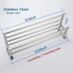 img 1 attached to 🔒 Premium Stainless Steel Double Towel Bar 23 inch with 5 Hooks - Convenient Bathroom Shelves, Towel Holders, and Towel Rack