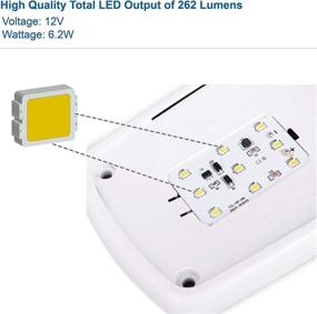 img 3 attached to Lumitronics Interior RV LED Lights - Camper Ceiling Light Fixture with Switch 12V - Lens Removable