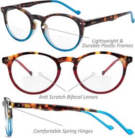 img 3 attached to 👓 Yogo Vision Bifocal Reading Glasses: 2 Pack Plastic Keyhole Frames for Men and Women