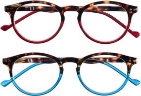 img 1 attached to 👓 Yogo Vision Bifocal Reading Glasses: 2 Pack Plastic Keyhole Frames for Men and Women