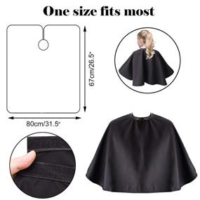 img 2 attached to 💄 Noverlife Black Makeup Cape: Chemical & Water Proof Smock for Beauty Salon Clients - Lightweight Shorty Apron Bib for Makeup Artists & Beauticians