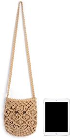 img 1 attached to Ayliss Women Handwoven Crossbody Bag: The Perfect Mini Summer Beach Woven Handmade Clutch Purse for a Casual and Chic Look