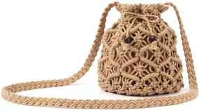 img 3 attached to Ayliss Women Handwoven Crossbody Bag: The Perfect Mini Summer Beach Woven Handmade Clutch Purse for a Casual and Chic Look