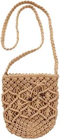 img 4 attached to Ayliss Women Handwoven Crossbody Bag: The Perfect Mini Summer Beach Woven Handmade Clutch Purse for a Casual and Chic Look