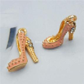 img 1 attached to 👠 Women's Jewelry Making - 32pcs Mixed Enamel High Heel Shoe Charms with Rhinestone