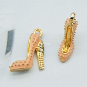 img 2 attached to 👠 Women's Jewelry Making - 32pcs Mixed Enamel High Heel Shoe Charms with Rhinestone