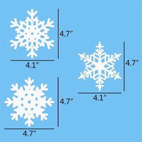 img 2 attached to Декорации для Дня Рождения Зимнего Чуда: 16 штук снежинок на Рождество, висячие белые украшения для вечеринок и настенные вырезки.
