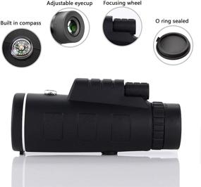 img 1 attached to High Definition 12X50 BAK4 Prism Monocular Telescope with Smartphone 🔭 Holder, Tripod - Ideal for Hunting, Hiking, Traveling, and Bird Watching