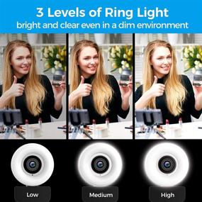 img 1 attached to 📸 Enhanced Webcam 2K HD Streaming Camera with Adjustable Brightness Ring Light, Auto-Focus Microphone for PC Desktop Laptop Mac - Ideal for Zoom, Skype, Facetime and More!