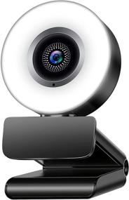 img 4 attached to 📸 Enhanced Webcam 2K HD Streaming Camera with Adjustable Brightness Ring Light, Auto-Focus Microphone for PC Desktop Laptop Mac - Ideal for Zoom, Skype, Facetime and More!