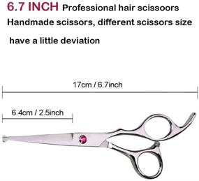 img 3 attached to 🏻 Professional 6.5 inch Hair Cutting Scissors Set for Kids, Women, Men - Round Head Saftey Hair Cut Kit with Thinning Scissors & Shears - Ideal for Barber Salons (Red)