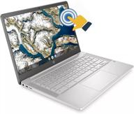 renewed hp 14in touchscreen chromebook intel celeron n4000 4gb ram 32gb emmc chrome os14a-na0030nr mineral silver - reliable refurbished device logo