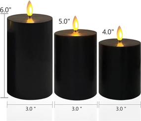 img 3 attached to Halloween Black Flickering Flameless Candles - Battery Operated Home Decor with Non-Moving Flame Wick, Remote Timer - Pack of 3